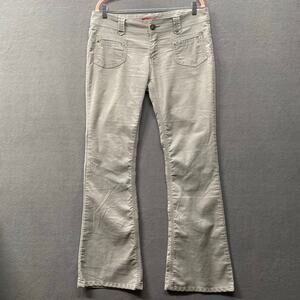 Vtg 90s 00s Y2K Unionbay Stretch Corduroy Flare Pant Juniors 13 Grey Indie Boho